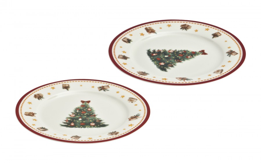 Komplet 2 talerzy deserowych 19 cm Christmas Tree 3