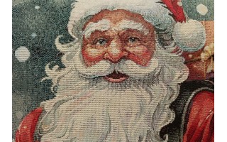 Poszewka dekoracyjna 45x45 cm Mikołaj z prezentem Gobelinowa Premium