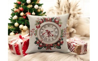 Poszewka dekoracyjna 45x45 cm Zegar