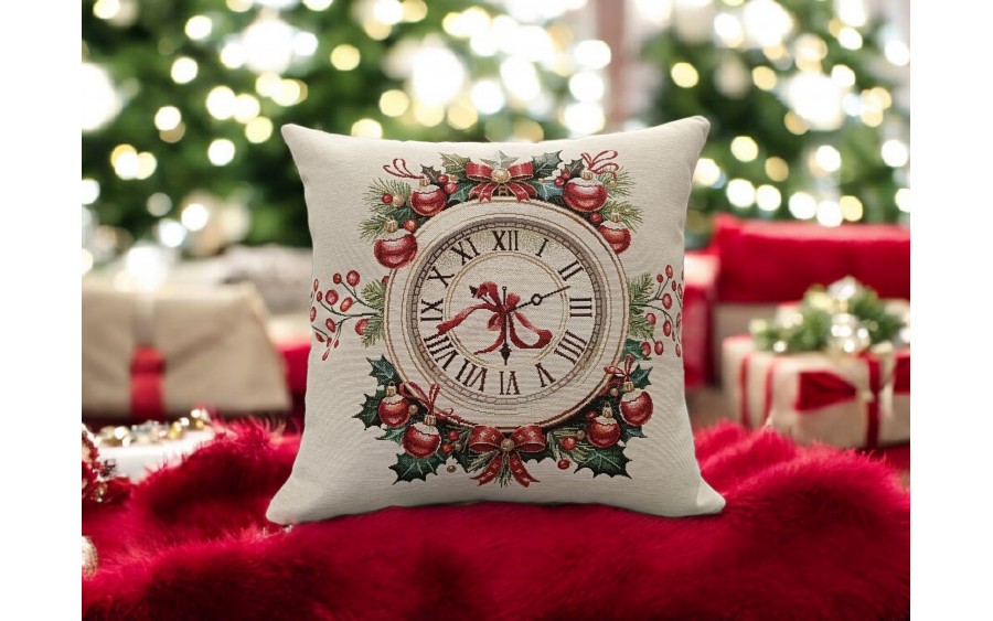 Poszewka dekoracyjna 45x45 cm Zegar