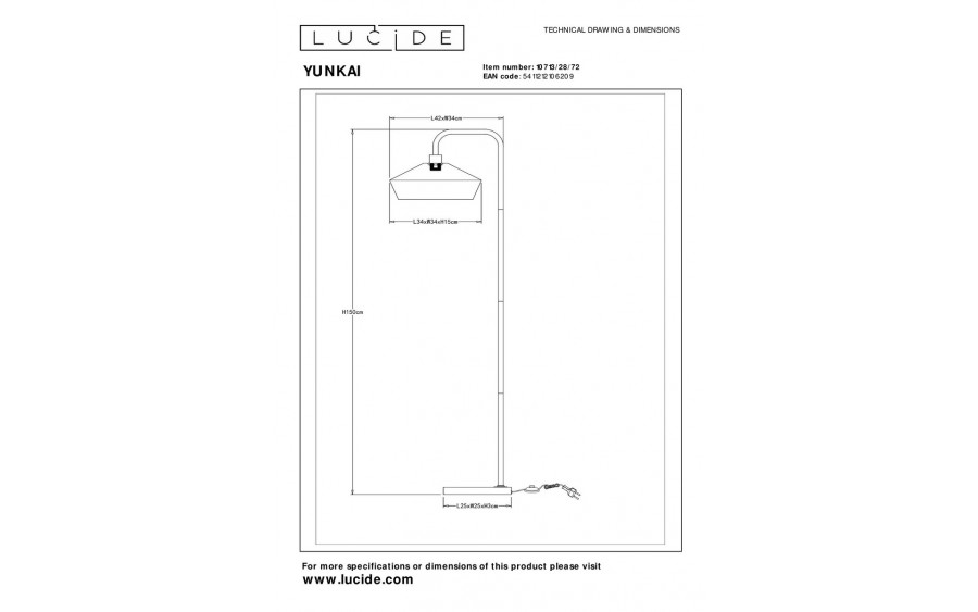 Lampa podłogowa Yunkai 10713/28/72