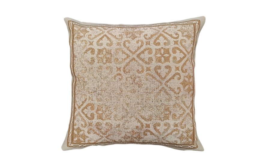 Poszewka dekoracyjna 45x45 cm Złoty ornament Gobelinowa Premium