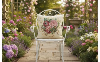 Poszewka dekoracyjna 45x45 cm Bukiet róż Gobelinowa Premium