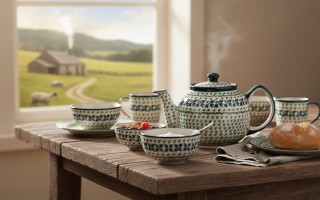 Czajnik ceramiczny 1 L Bolesławiec Dekor 1165A