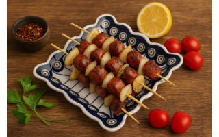 Talerz deserowy 16,5x16,5 cm Bolesławiec Kropki 8