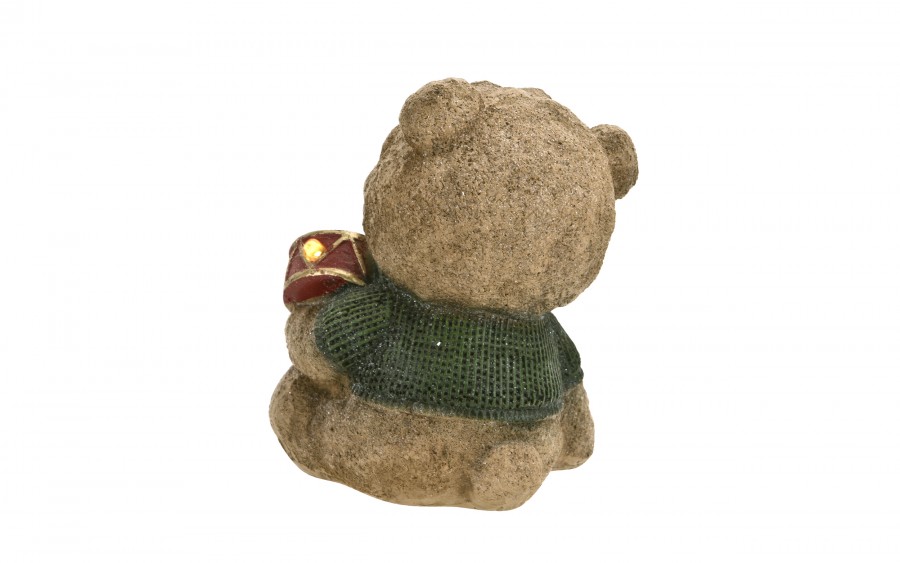 Figurka świąteczna Miś z bębenkiem Led 15 cm