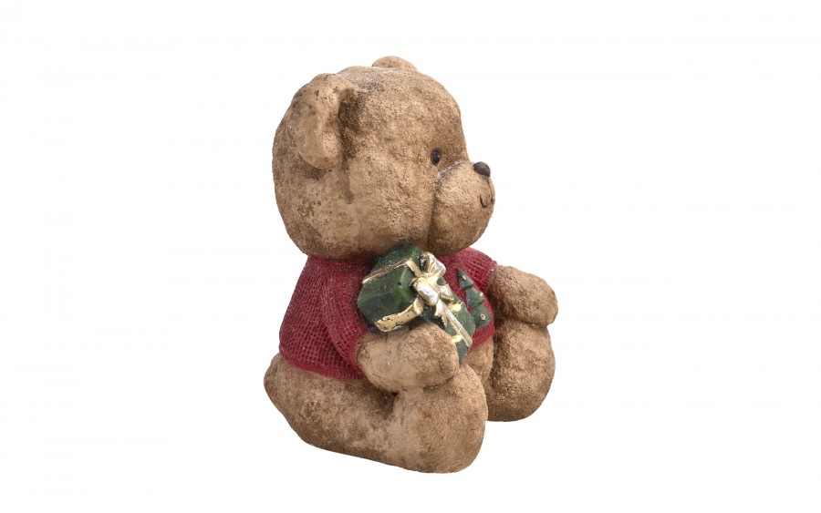 Figurka świąteczna Miś z prezentem Led 29 cm