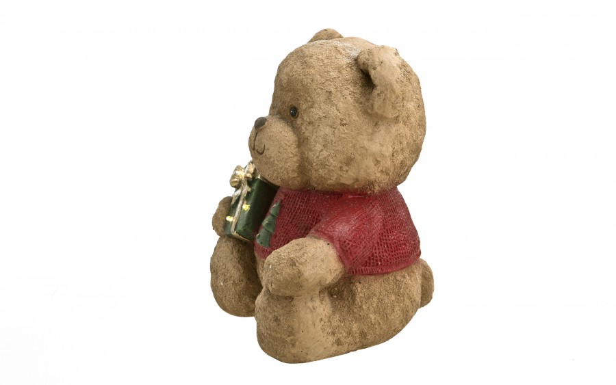 Figurka świąteczna Miś z prezentem Led 29 cm