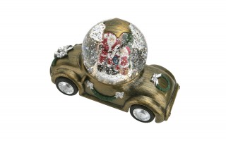 Figurka świąteczna Samochód z kulą Led