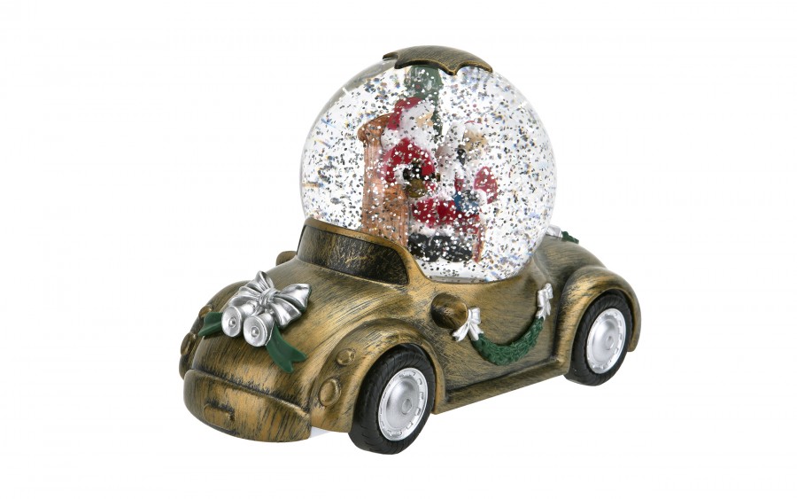 Figurka świąteczna Samochód z kulą Led