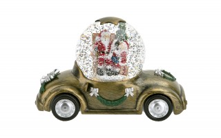 Figurka świąteczna Samochód z kulą Led