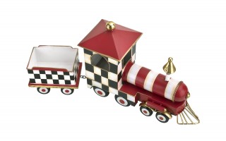 Duża Ozdoba metalowa Czerwony pociąg 62 cm