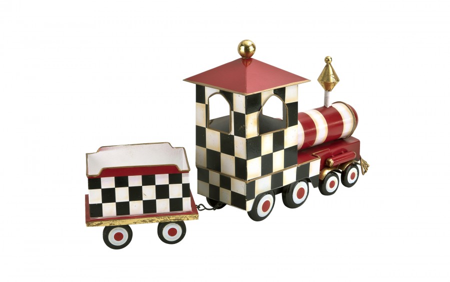 Duża Ozdoba metalowa Czerwony pociąg 62 cm