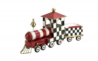 Duża Ozdoba metalowa Czerwony pociąg 62 cm