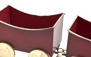 Duża Ozdoba metalowa Czerwony pociąg z wagonami 60 cm