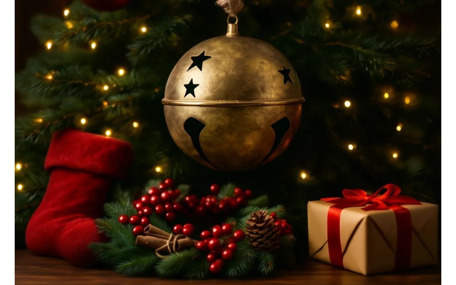 Dzwonek świąteczny metalowy 26 cm
