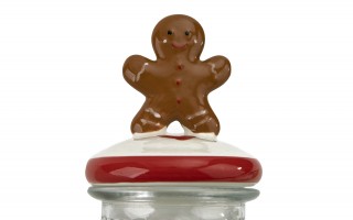 Pojemnik na ciastka szklany Piernikowe ciasteczko 21 cm