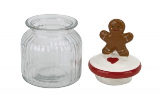 Pojemnik na ciastka szklany Piernikowe ciasteczko 21 cm