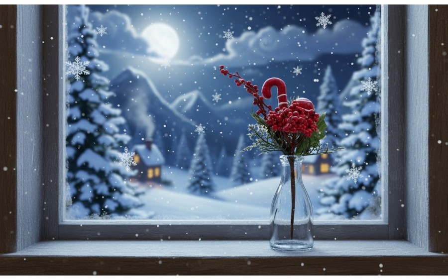 Gałązka świąteczna ozdobna