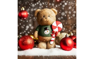 Figurka Miś z Lizakiem LED 36cm RF0529