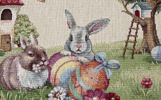 Serwetka gobelinowa 37x48 cm Runner 1179 Zajączki i wiatrak