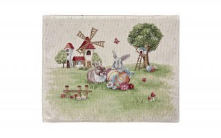 Serwetka gobelinowa 37x48 cm Runner 1179 Zajączki i wiatrak