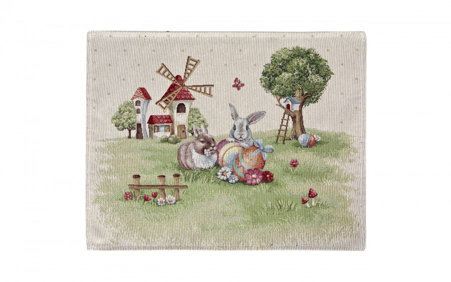 Serwetka gobelinowa 37x48 cm Runner 1179 Zajączki i wiatrak