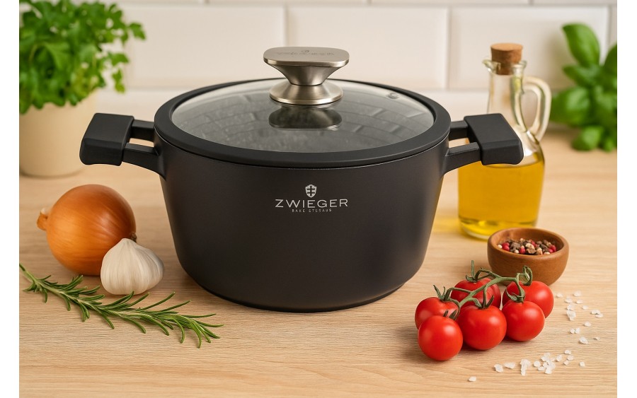 Garnek z pokrywką 24cm Black Stone