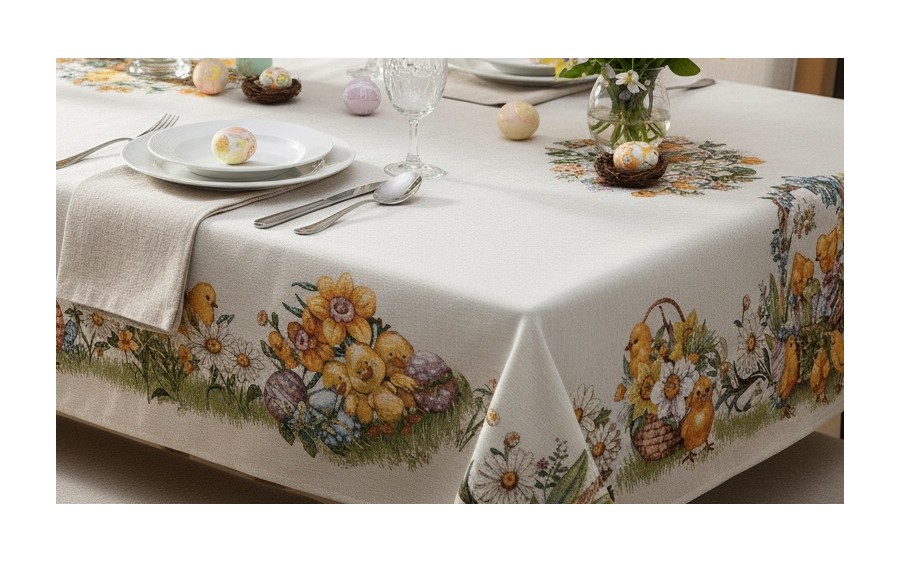 Obrus świąteczny 96x100 cm Lima 058 Pisklątka