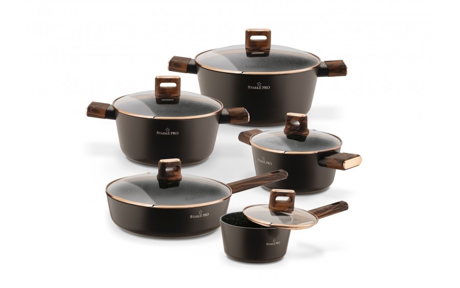 Komplet garnków 10 el. Starlet Brown