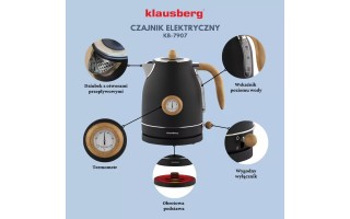 Czajnik elektryczny z termometrem 1,7 L czarny KB-7907