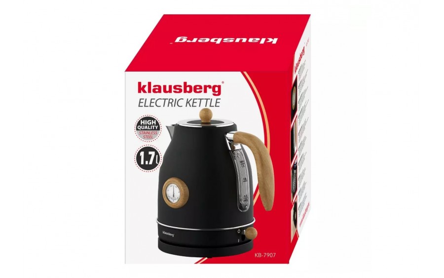 Czajnik elektryczny z termometrem 1,7 L czarny KB-7907