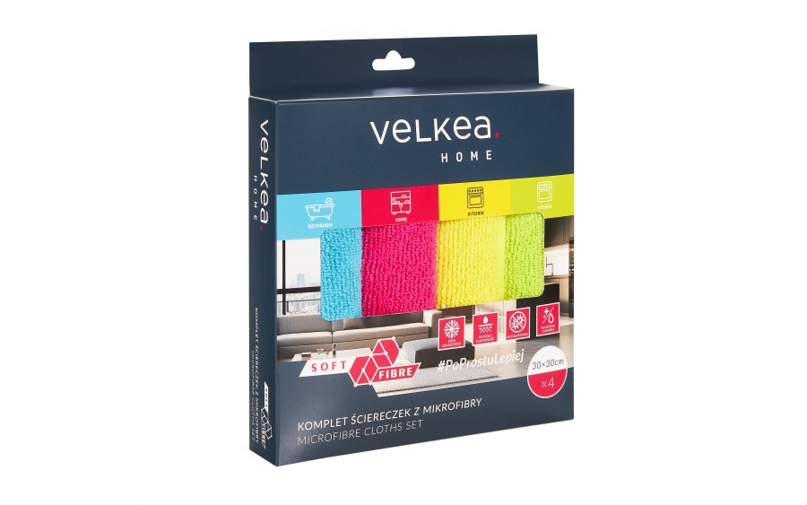 Komplet 4 ściereczek uniwersalnych 30x30 VELKEA