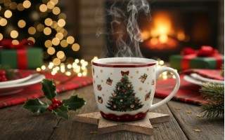 Drewniana podstawka pod kubek w kształcie gwiazdy