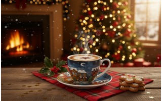 Filiżanka porcelanowa 220 ml + spodek Christmas City