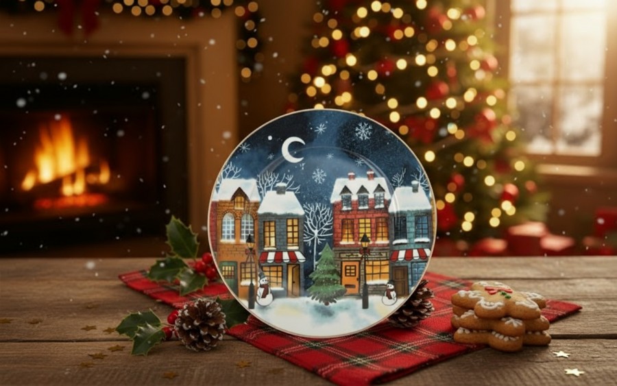 Talerz płytki 27 cm Christmas City