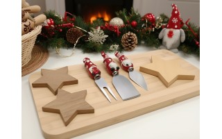 Zestaw 3 noży do sera Xmas Skrzaty
