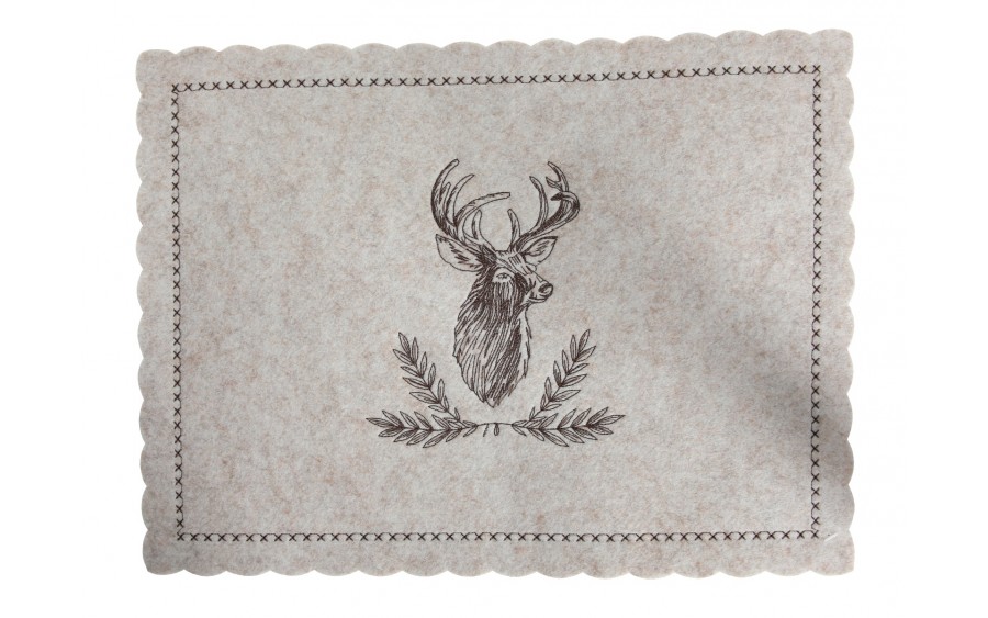 Mata stołowa 30x45 cm filcowa Jeleń beżowa