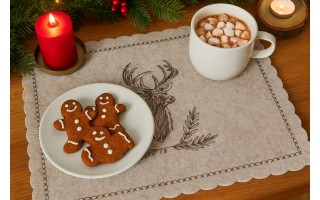 Mata stołowa 30x45 cm filcowa Jeleń beżowa