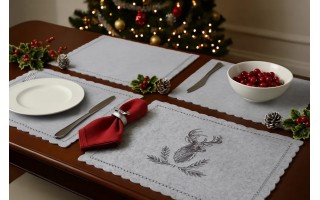 Mata stołowa 30x45 cm filcowa Jeleń beżowa