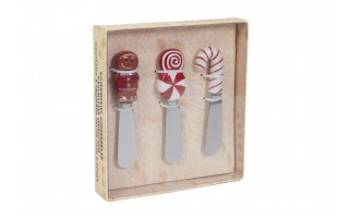 Zestaw 3 noży do sera Xmas Cukierki
