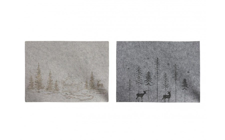 Mata stołowa 33x45 cm filcowa Las Mix 099230