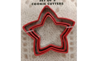 Zestaw 3 wykrawaczy do ciastek mix gwiazdka choinka