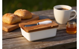 Maselniczka z nożem biała KB-7785