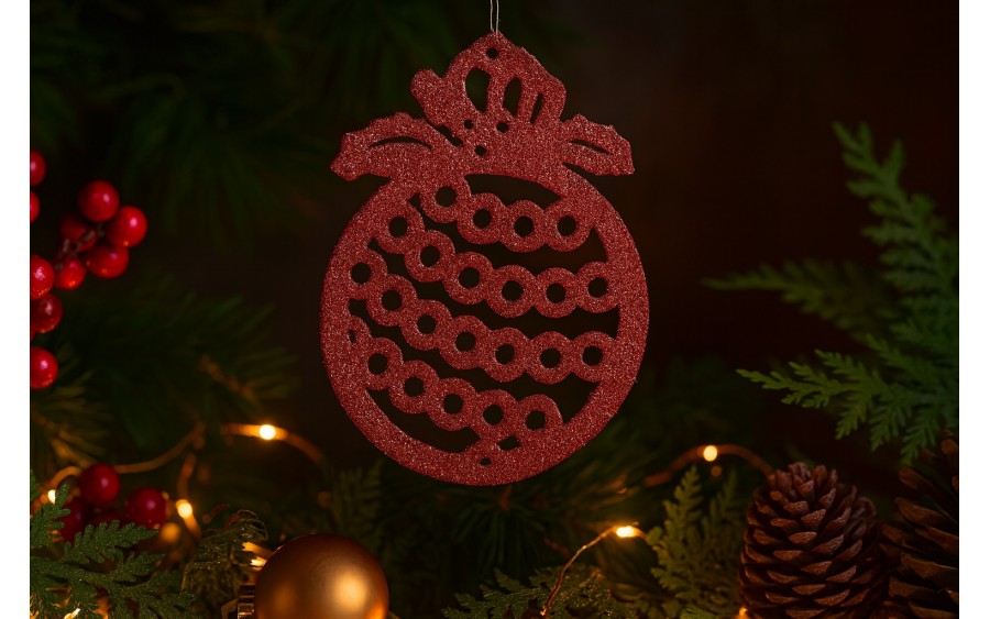 12x Ozdoba świąteczna bombka czerwona