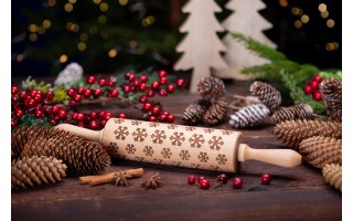 Wałek grawerowany ODETTE 20cm Śniezynki wzór 2