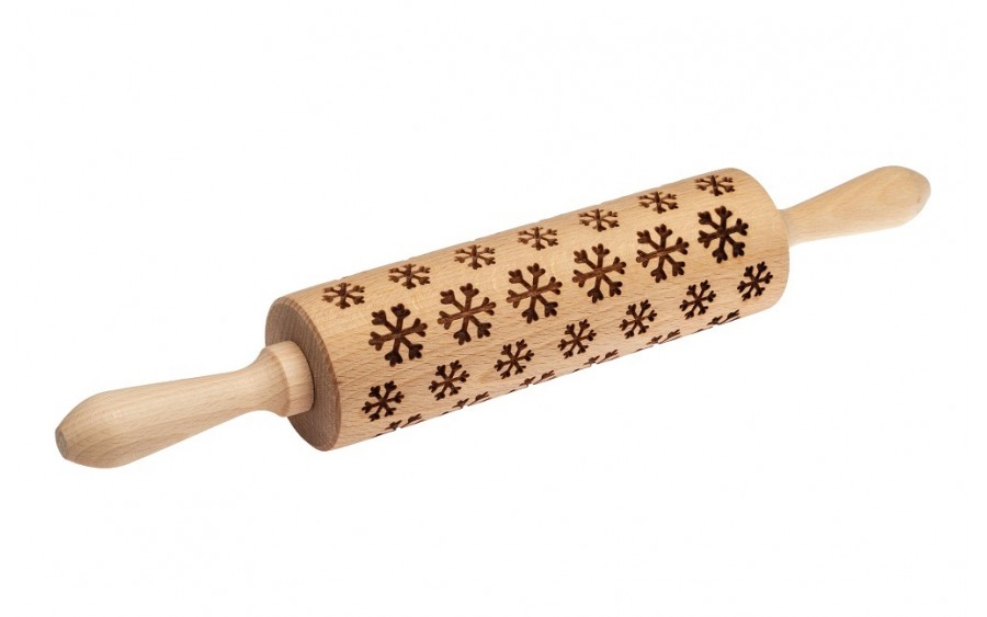 Wałek grawerowany ODETTE 20cm Śniezynki wzór 2
