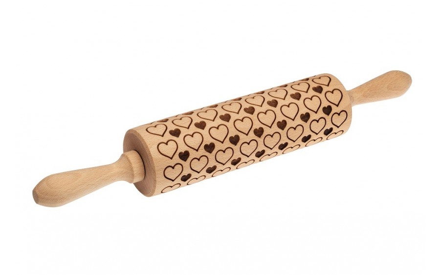 Wałek grawerowany ODETTE 20cm Serduszka wzór 1