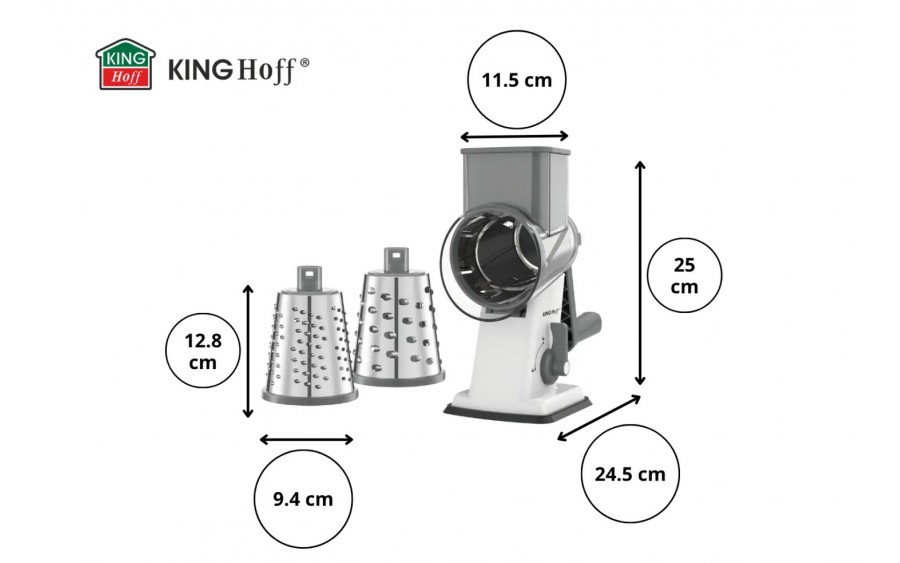 Tarka bębnowa obrotowa 3w1 szara KH-1959