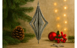 4x Bombka srebrna bączek